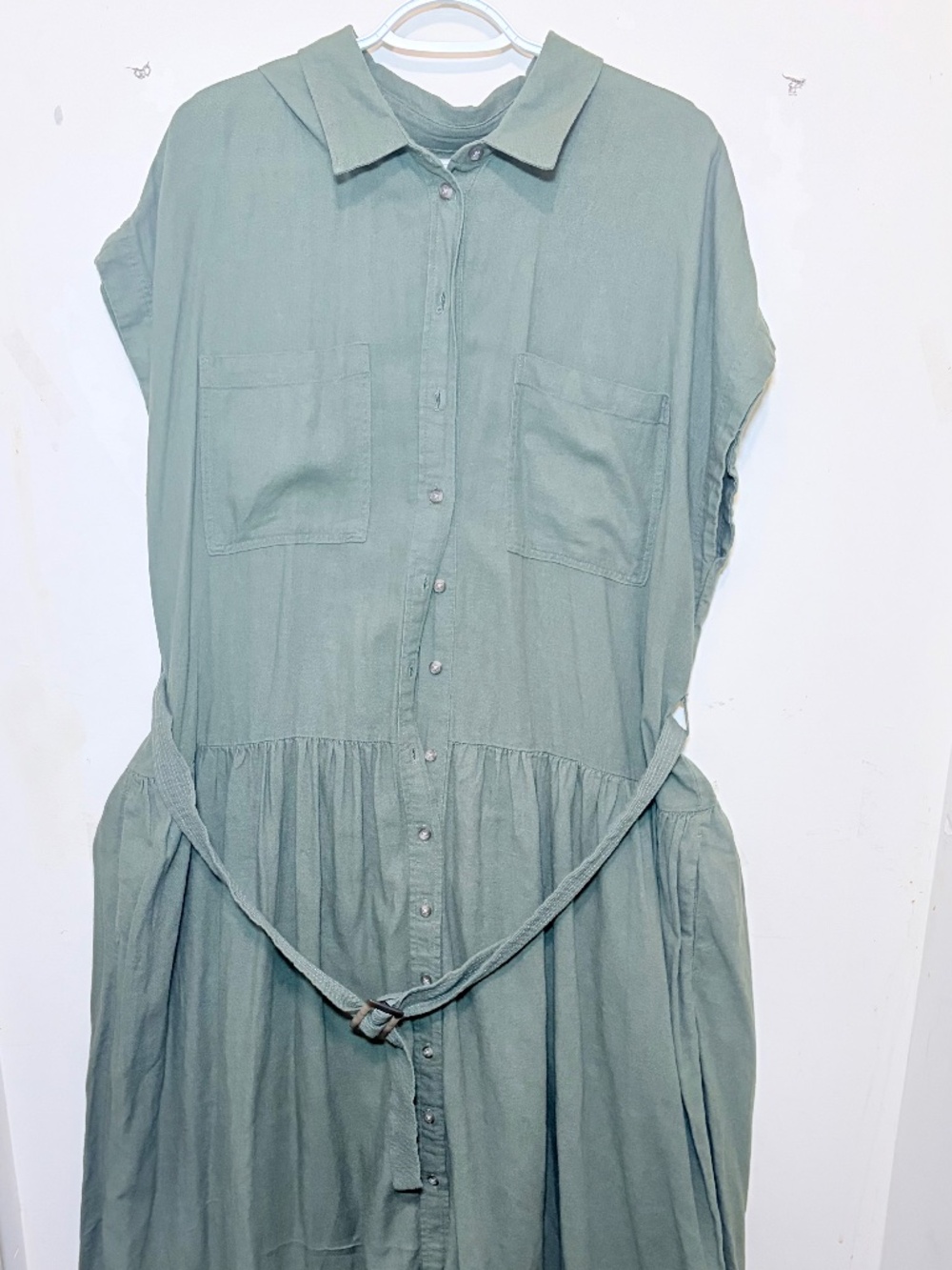 Linen Green Maxi Dress